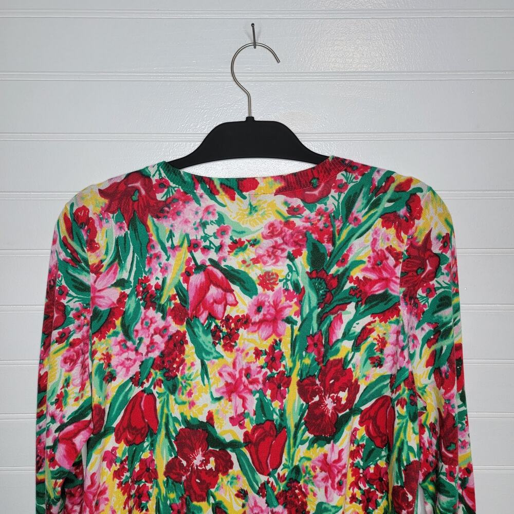 Talbots Floral Cardigan in Red, Green, Yellow, Pink - Picture 5 of 10